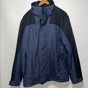 Men's Black and Blue winter coat